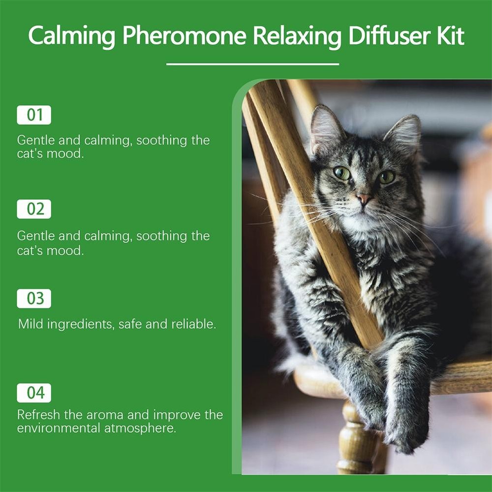 Cat Pheromone Calming Diffuser Kit Effectively Relieves Anxiety Stress 45ML US