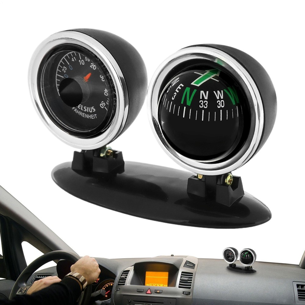 Dash Mount Compass Navigation Ball with Temperature Tester For Car
