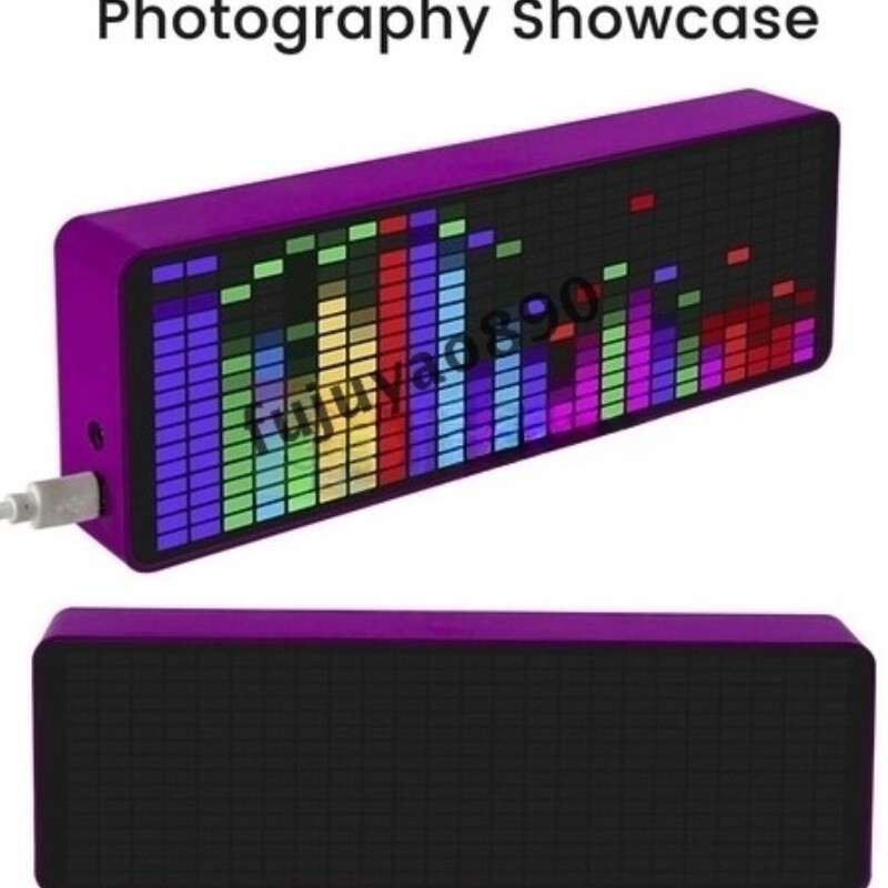 LED Audio Display Sound Meter Level Clock Spectrum Music Visualizer MIC+CABLE