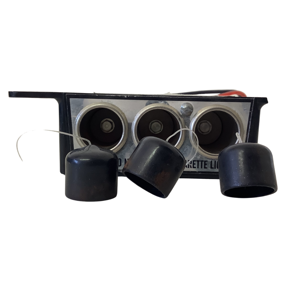 Police Center Console 12 Volt Multi Socket Harwired Outlet w/ Socket Covers