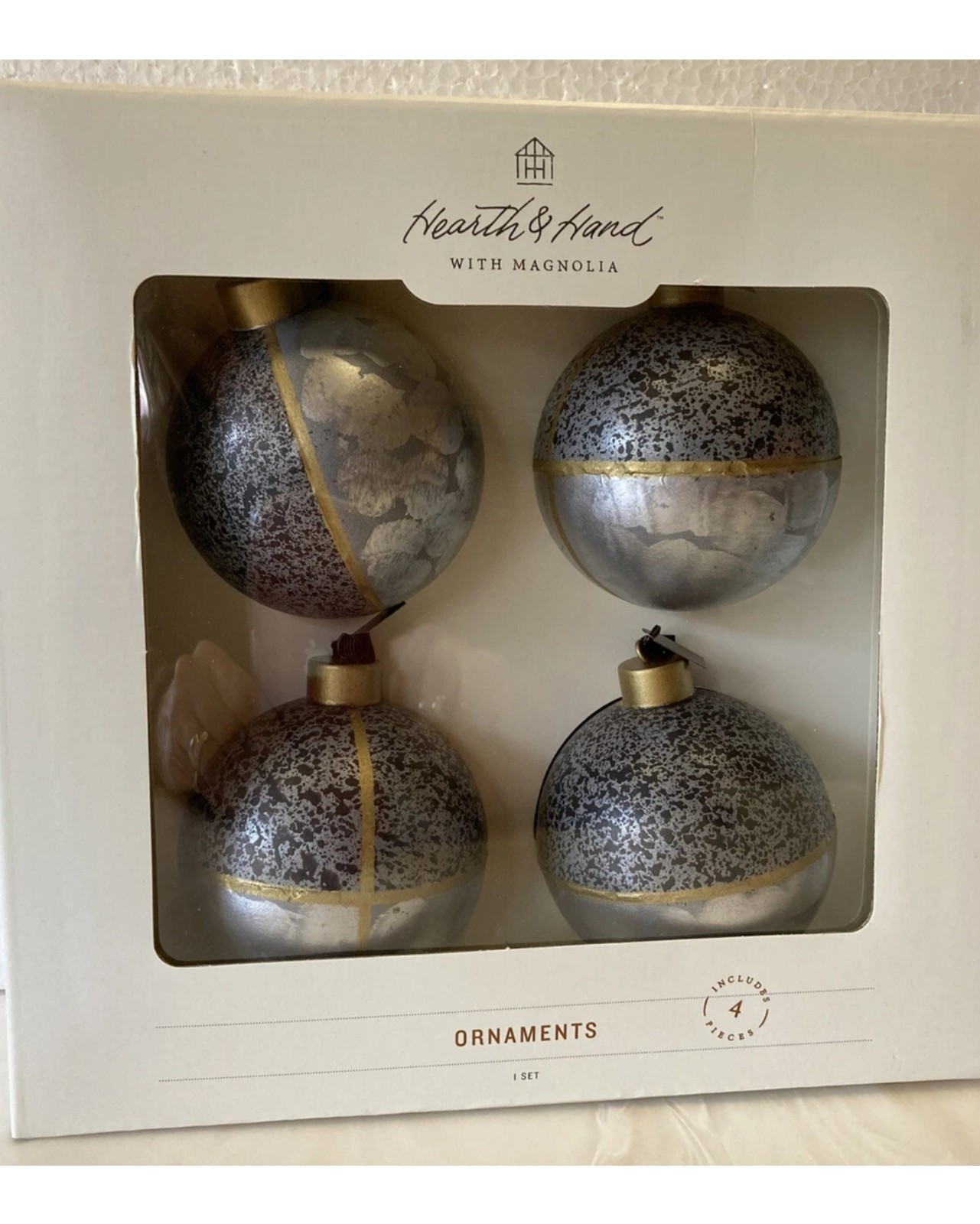Hearth & Hand Magnolia Galvanized Ornament Set Of 4