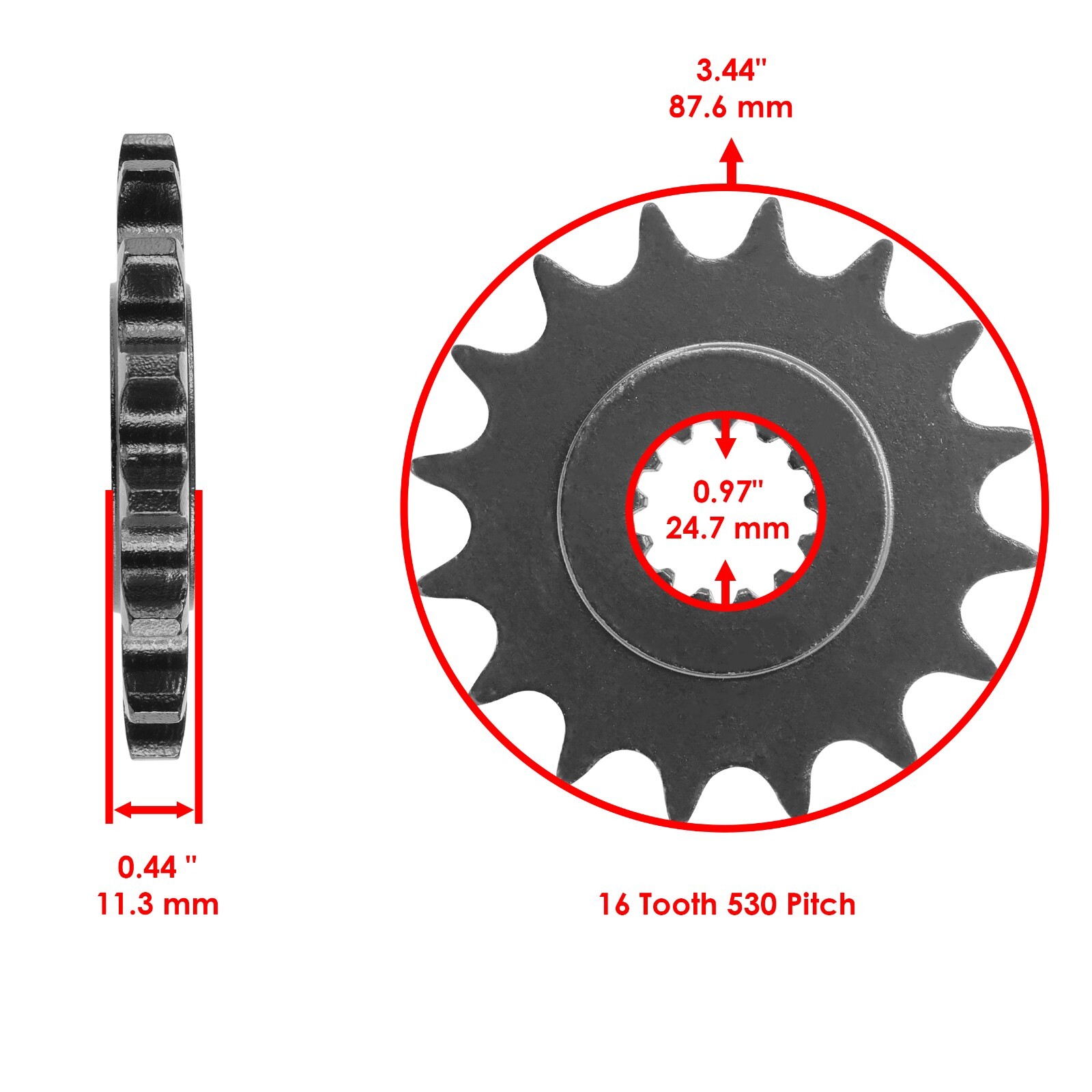 Gold O-Ring Drive Chain & Sprocket Kit for Yamaha R6 YZF-R6 2006-2016