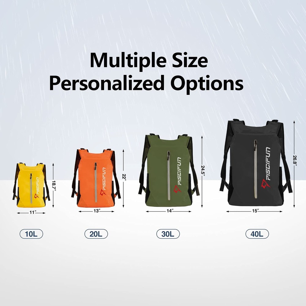 Piscifun LT Dry Bag Waterproof, Floating Dry Backpack, Lightweight Waterproof...