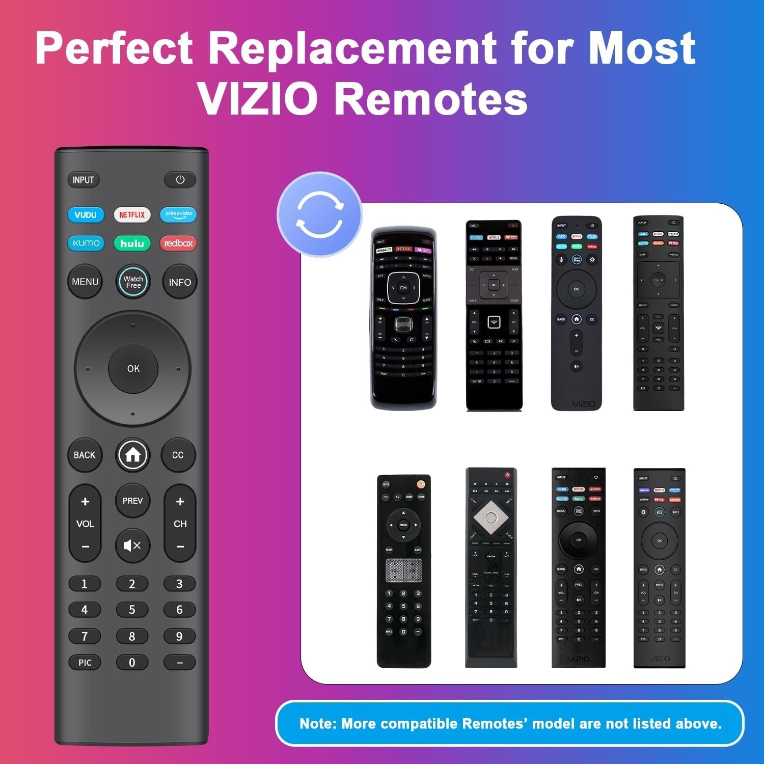NEW Universal Remote Control For Vizio XRT140 136 260 270 Smart TV D E M P V PX