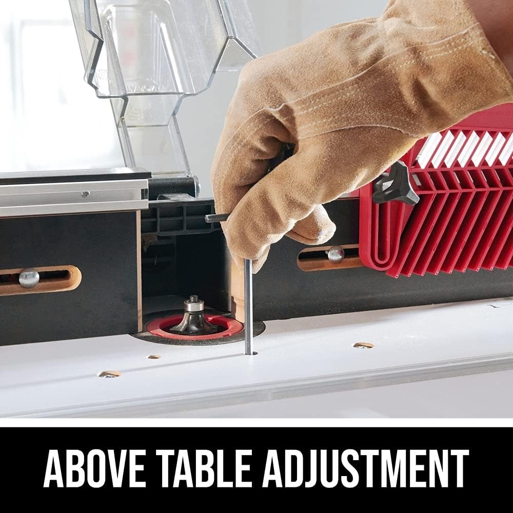 Compact And Durable Router Table: Above Table Adjustment & Kickback Protection
