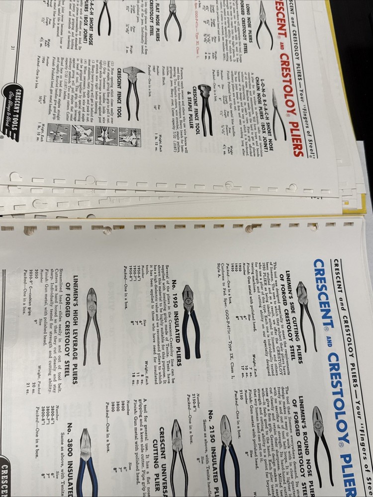 Vintage Crescent Tools Catalog Jamestown NY 🇺🇸 Excellent