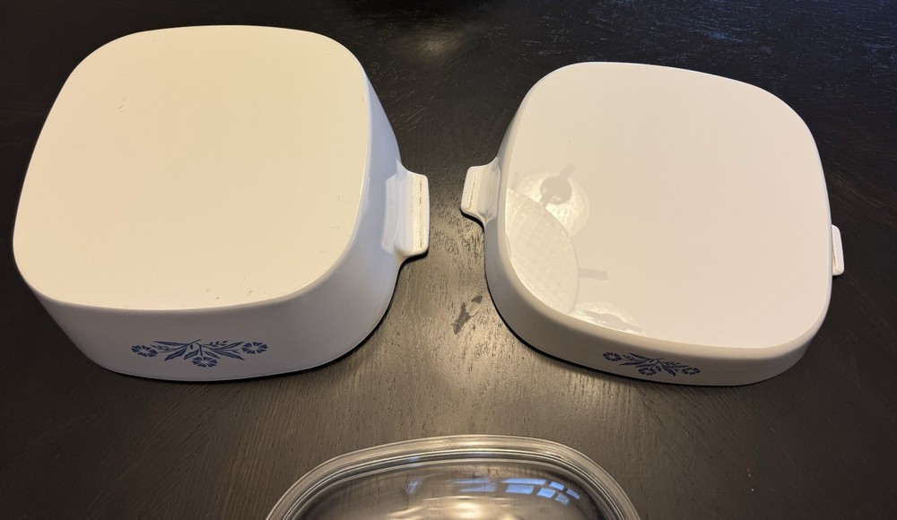 3 Piece CorningWare Cornflower Blue casserole with lid