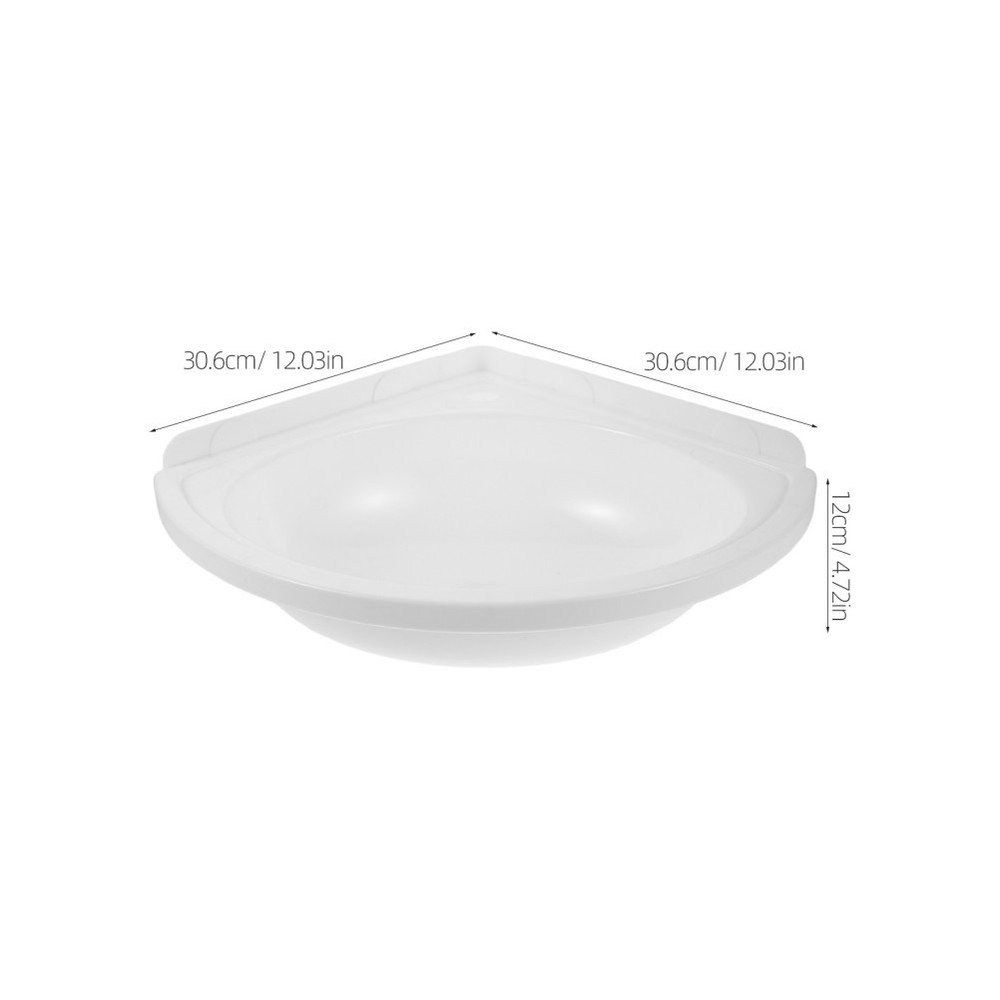 Corner Wall Mounted Bathroom Sink White Plastic Triangular Vessel Basin