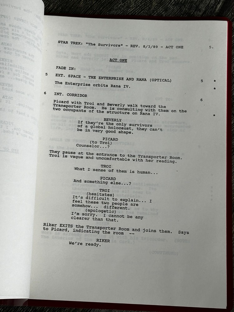STAR TREK Script The Next Generation The Survivors Revised Final Draft July 1989