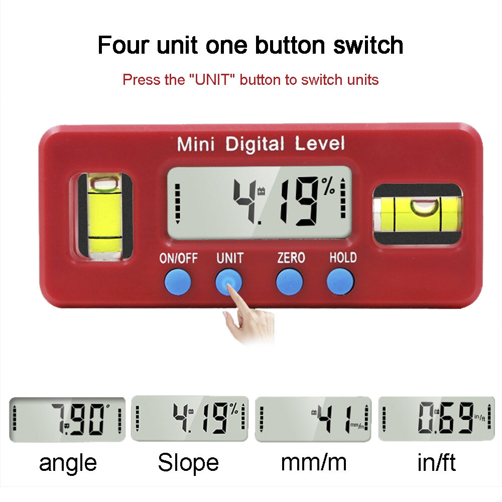 Magnetic Angle Finder Level Gauge Tool Mini Digital Protractor Inclinometer