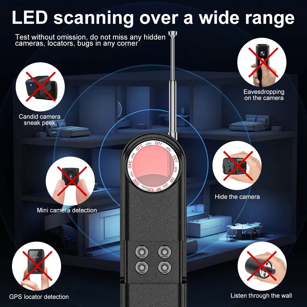 Hidden camera detector, portable wireless camera detector No wireless signal