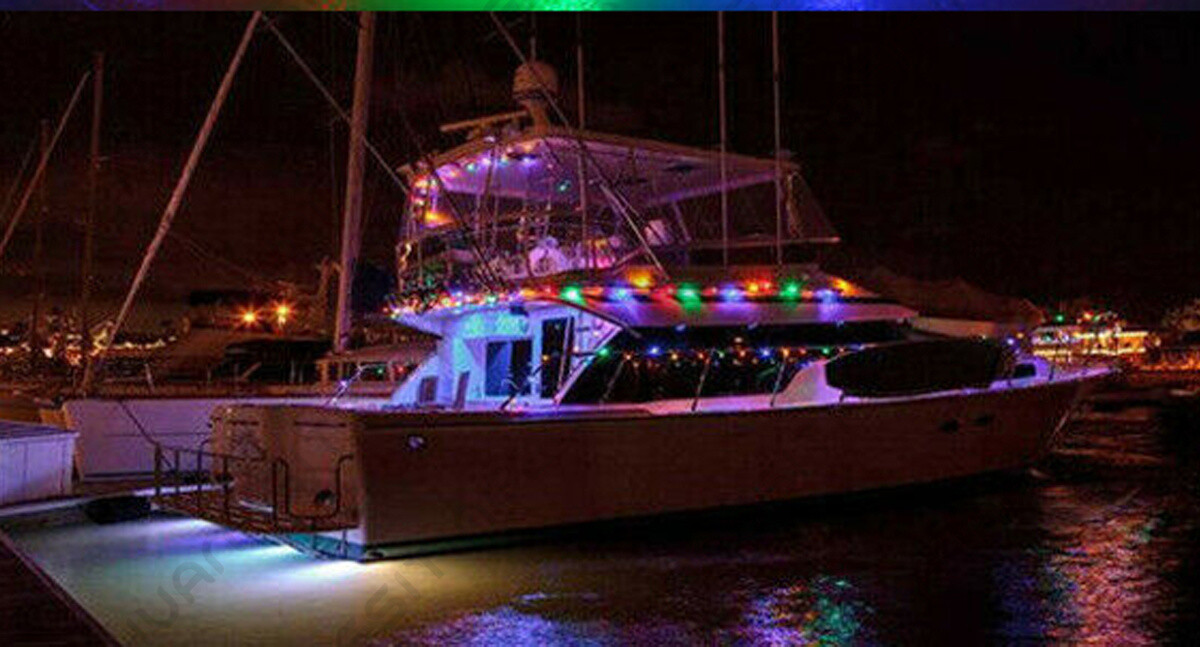 RGB LED Boat Light Deck Waterproof 12v Bow Trailer Pontoon Lights Kit Marine