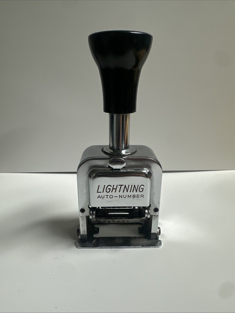 Lightning Auto-Number Vintage Automatic Self Inking Sequential Numbering Stamp