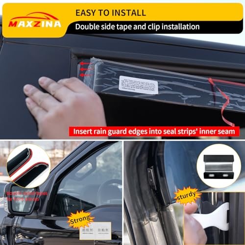 Extended Visor Rain Guards Compatible with 2015+ F150 (Extended Version)
