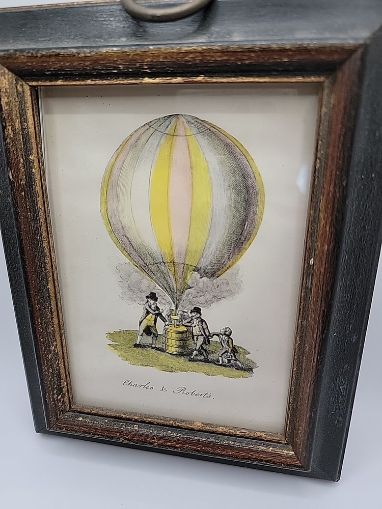 Vintage Charles & Robert's First Hydrogen Balloon Flight Lithograph