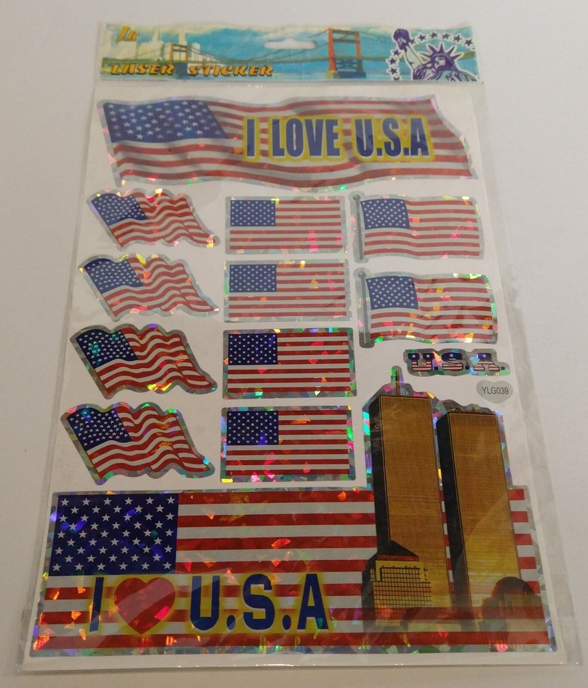 I Love U.S.A. Stickers - NIP!