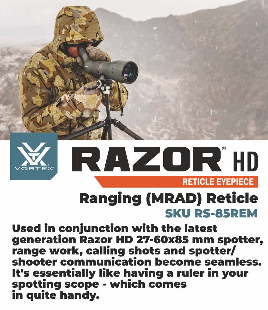 Vortex Optics Razor HD Reticle Eyepiece Ranging MRAD with CF Hat and Pen Bundle