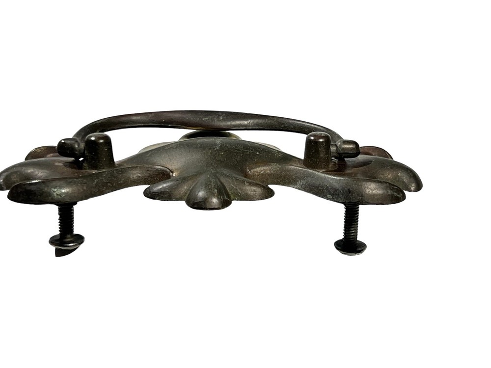 Vintage Single Brass Replacement Drawer Handle Pull Colonial Winged