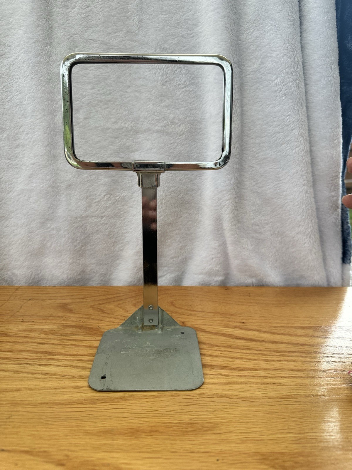 Vintage A Darling Fixtures metal stand-up store sign frames