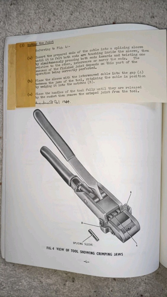 British issue Tools jointing hand compression Manual