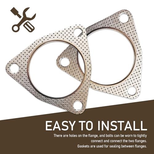 Pack-2 Car 3 Bolt 2.48" ID Exhaust Pipe Interface Gasket, Multifunctional