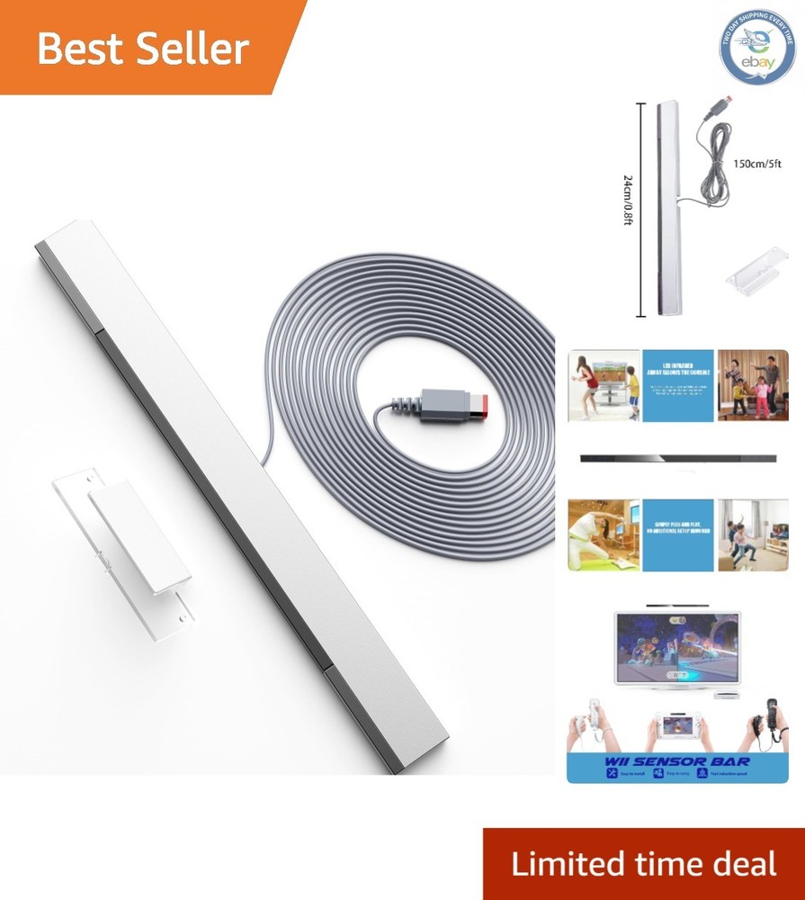 Stable Wired Infrared Sensor Bar for Wii - Ideal Replacement with Flexible Setup
