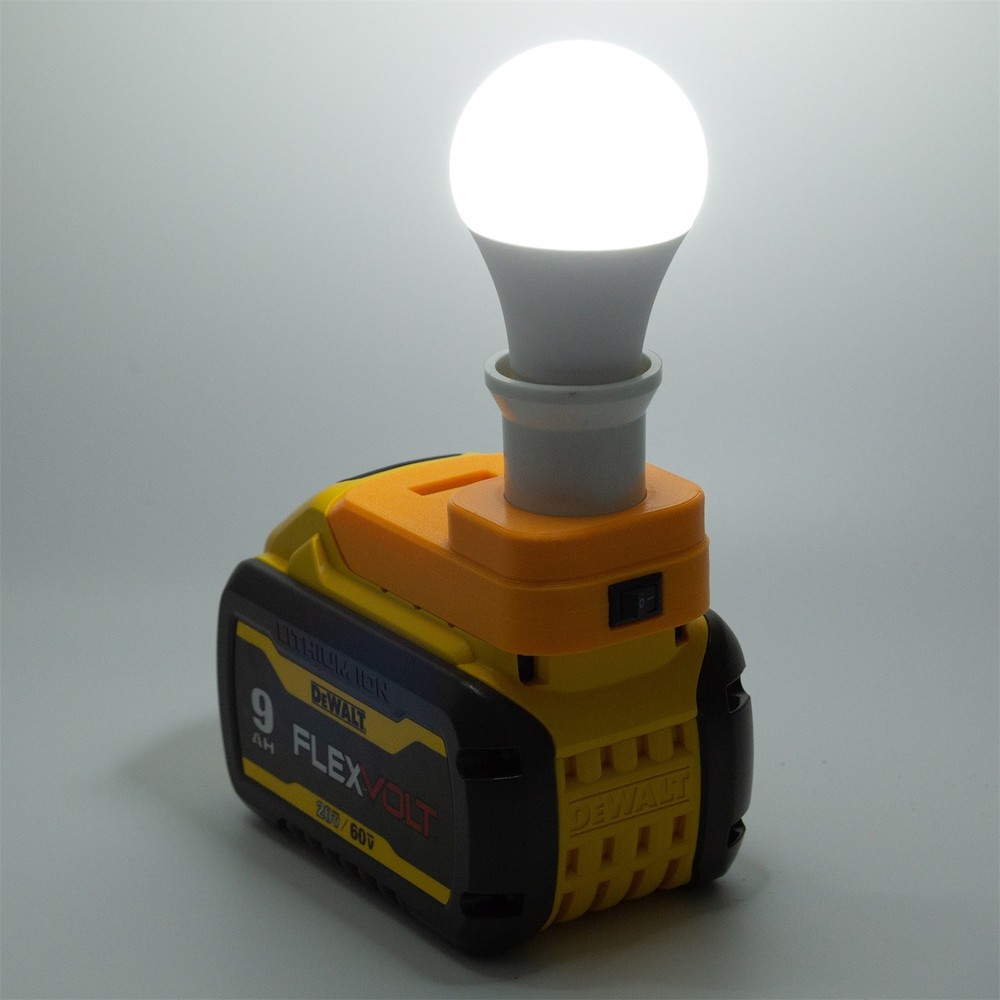 For Dewalt 20V Lithium-ion Battery Powered Portable E27 Bulb Lamp LED Work Light
