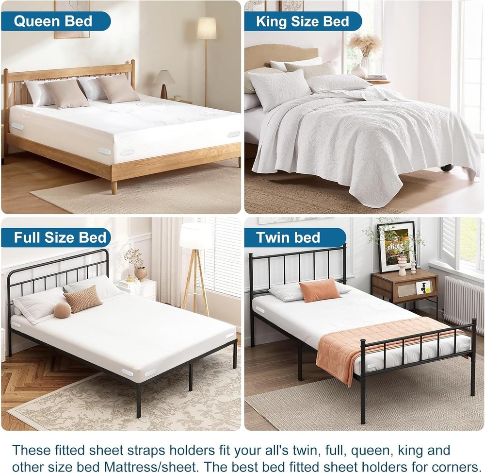 Lightweight Bed Lock Fasteners - Easy Install Sheet Holders for Every Bed Size
