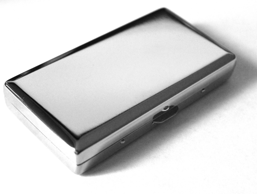 Victorian Style Cigarette Case Double Sided King & 100s Plain Pattern 4x2inch