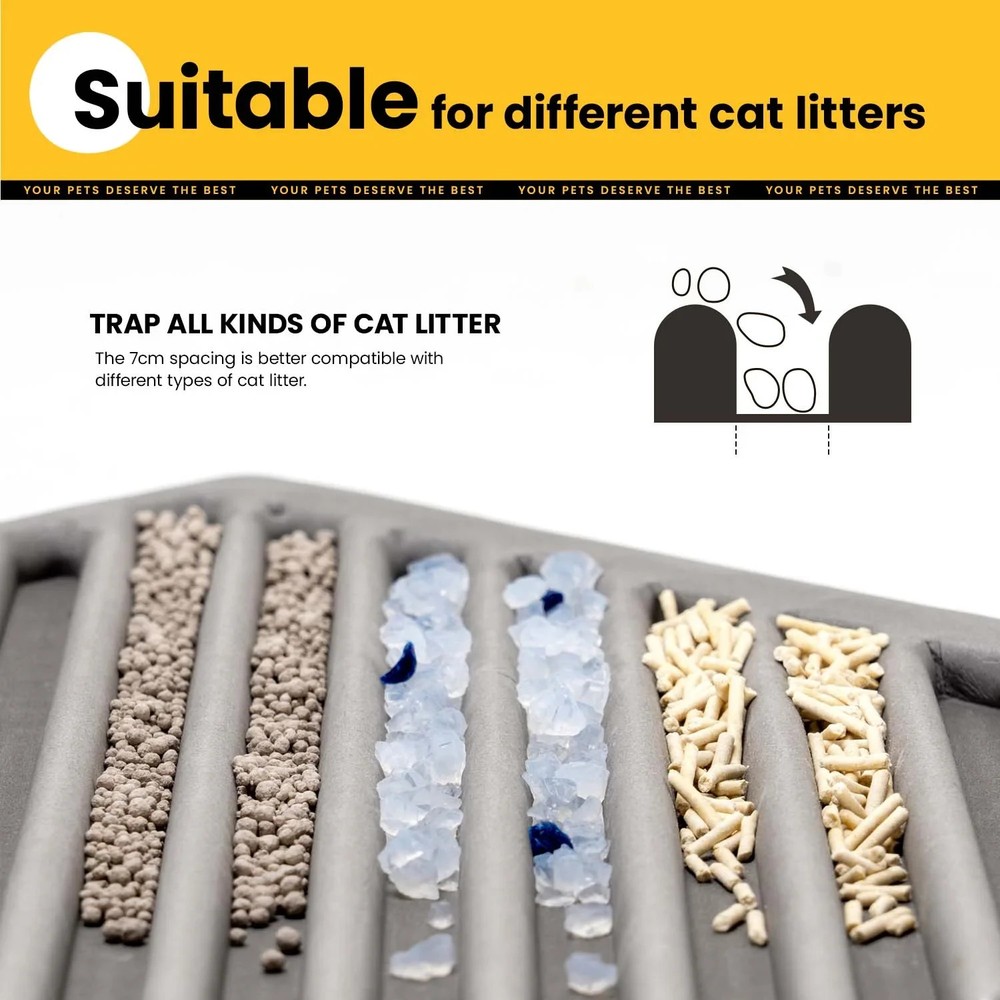 Litter Cat Mat Waterproof Trapping Silicone Large Mat, Layer Double for Box