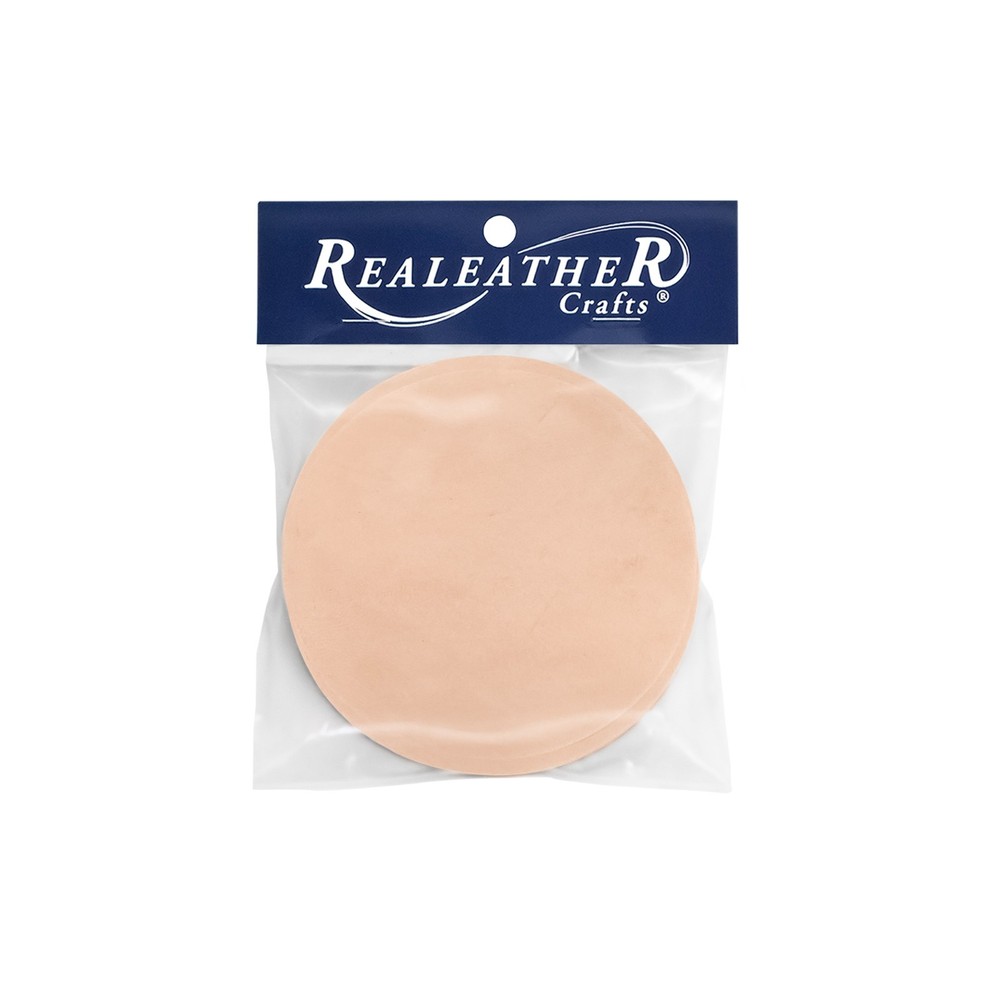 3" Leather Rounder, Natural, 3/pk Unfinished Leathercraft Coaster Patch Decor