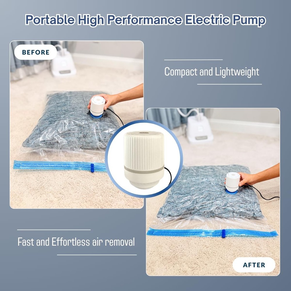 35 Pack Vacuum Storage Bags with Electric Pump, Compression Space Saver for Comf