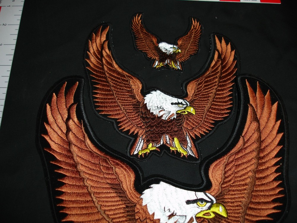 Eagle matching Patch set Large Medium Small 3 patch set Brown