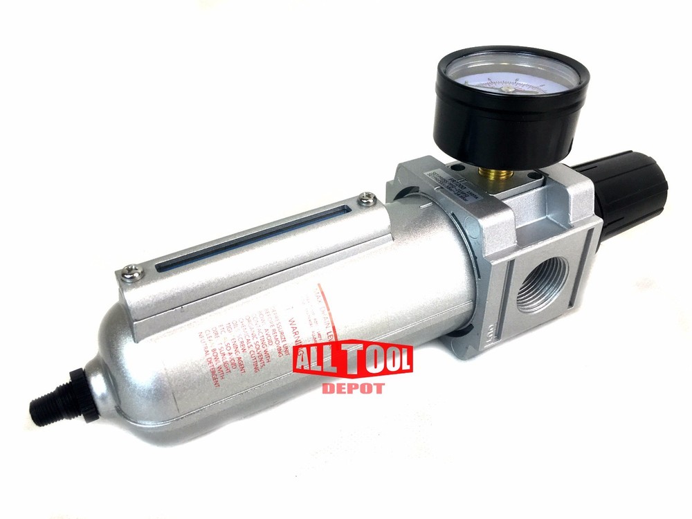 3/4" Air Compressor Regulator & Filter Combo w/ Gauge /AUTO Drain