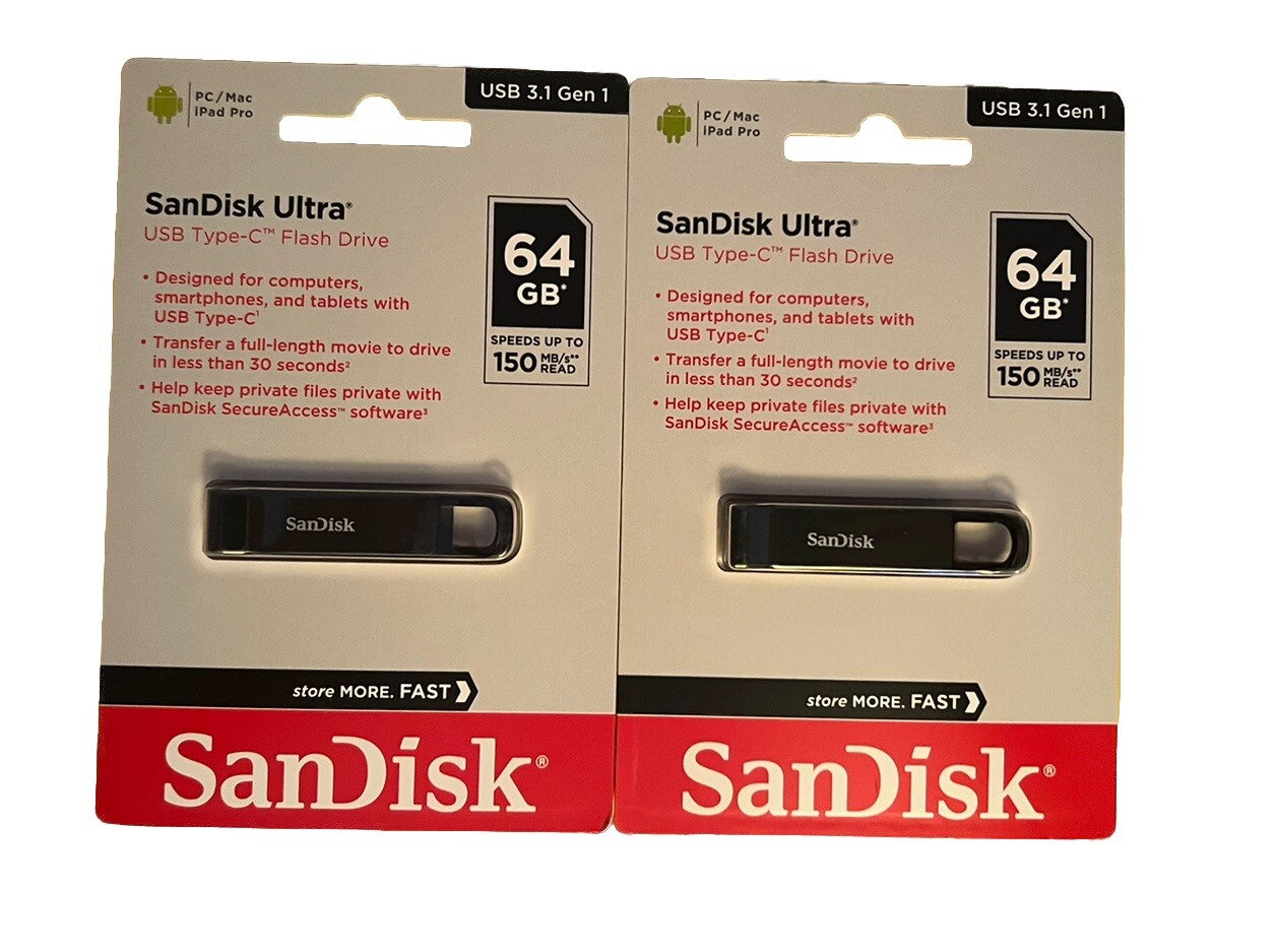 2- SanDisk Ultra 64GB USB Type-C Flash Drive 3.1 SDCZ460-064G-G46