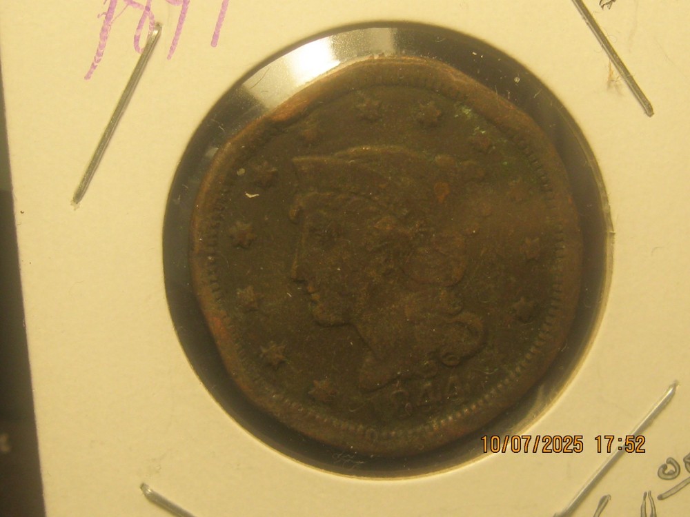 1844  LARGE CENT  COPPER
