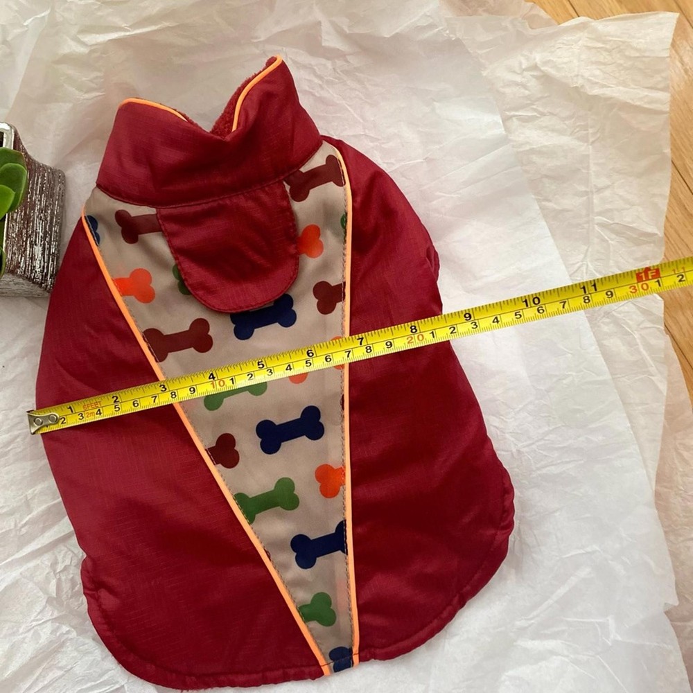 Red Dog Jacket with Bone Pattern