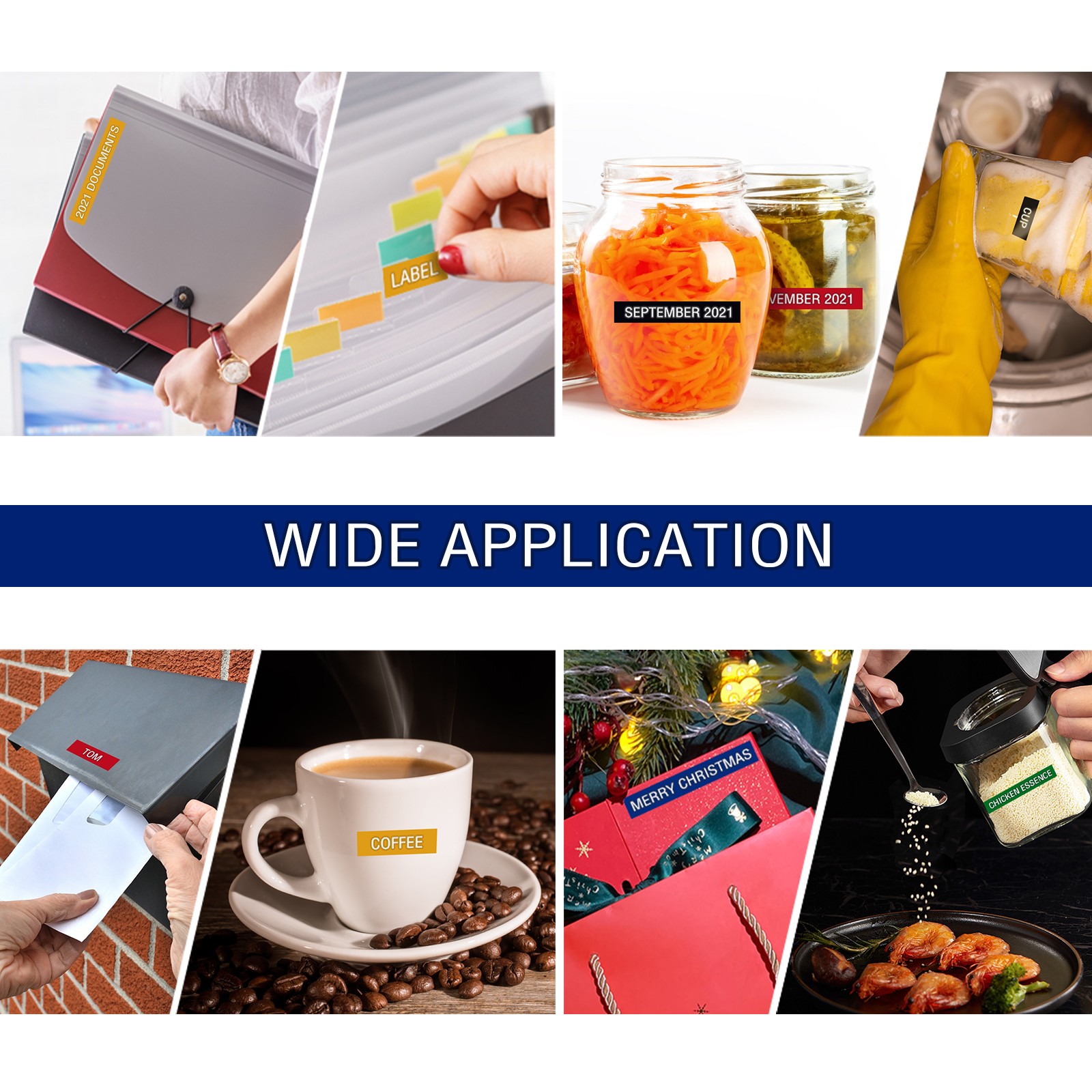 10PK For DYMO 3D Embossing Label Tape Organizer Xpress White on Black 12mm+9mm