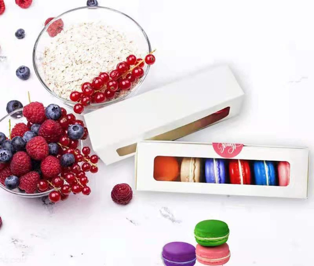 30 Pack Macaron Boxes with Window White Pastry Packaging Container for 6 Bake...