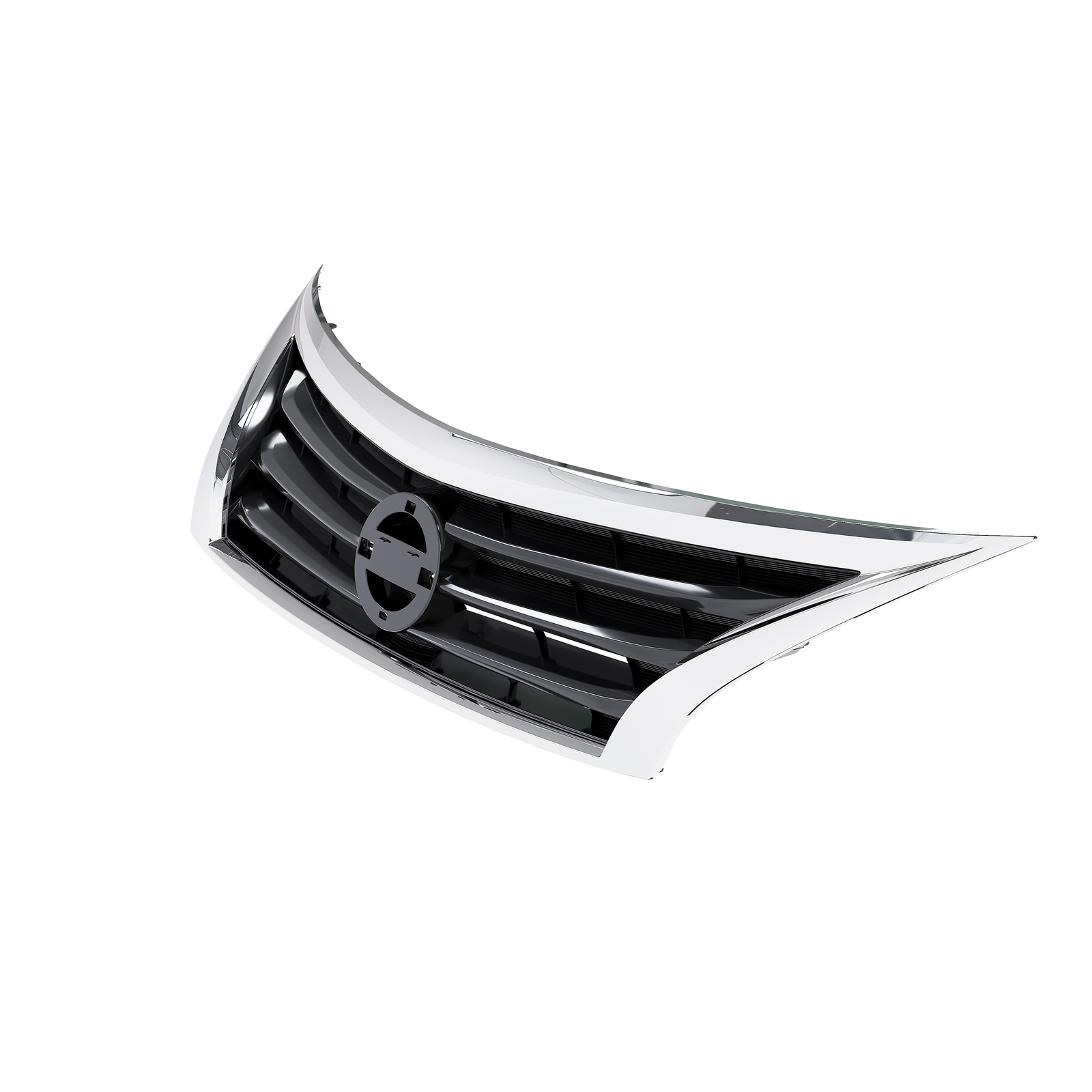 For Nissan Altima 2013 2014 2015 Front Bumper Upper Grille Black w/ Chrome Trim