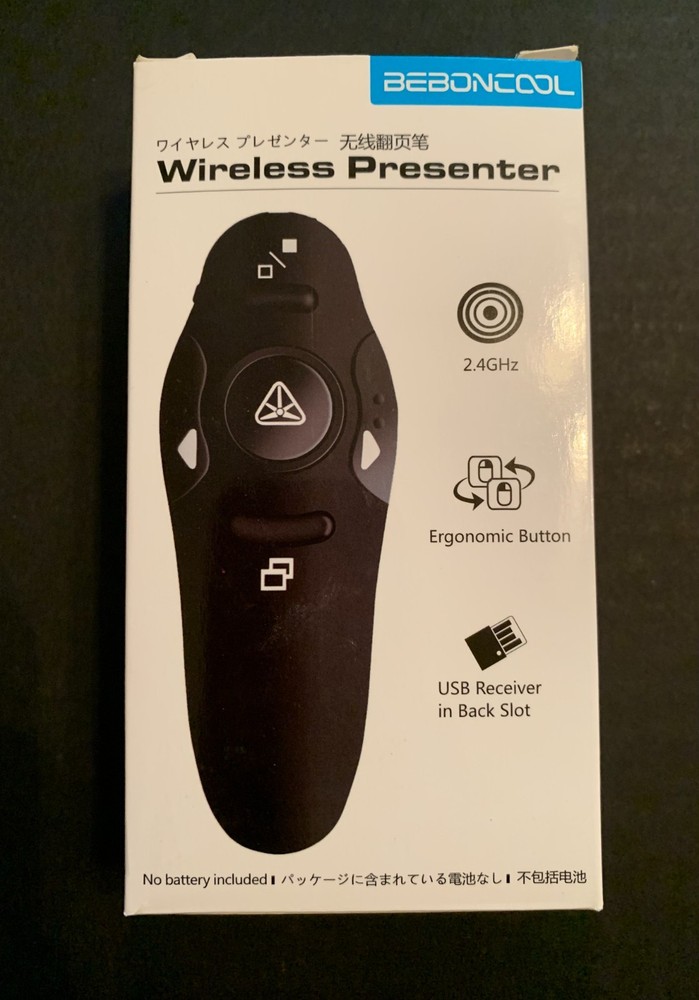 BEBONCOOL Wireless Presenter Remote 2.4GHz USB Control PowerPoint PPT Clicker