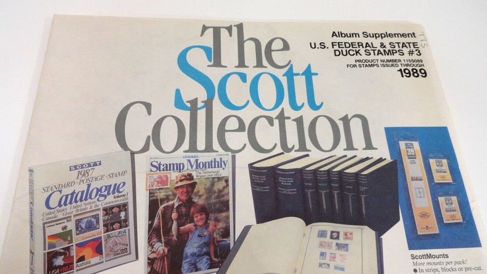 Scott 1989 US Federal & State Duck Stamps Album Supplement #3 115S089 NOS