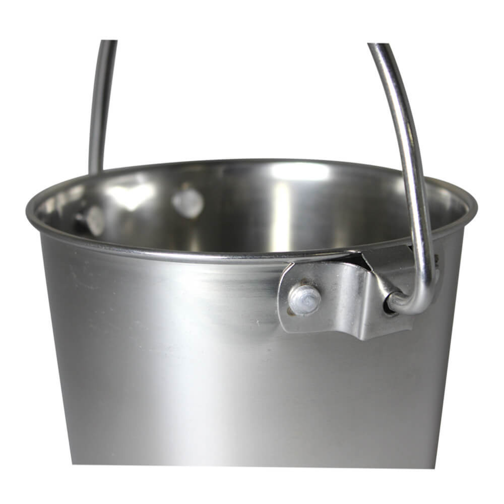 Stainless Steel Pail, Round with Rivets