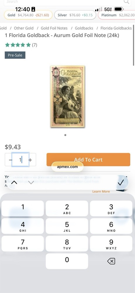 1 Florida gold back alpha