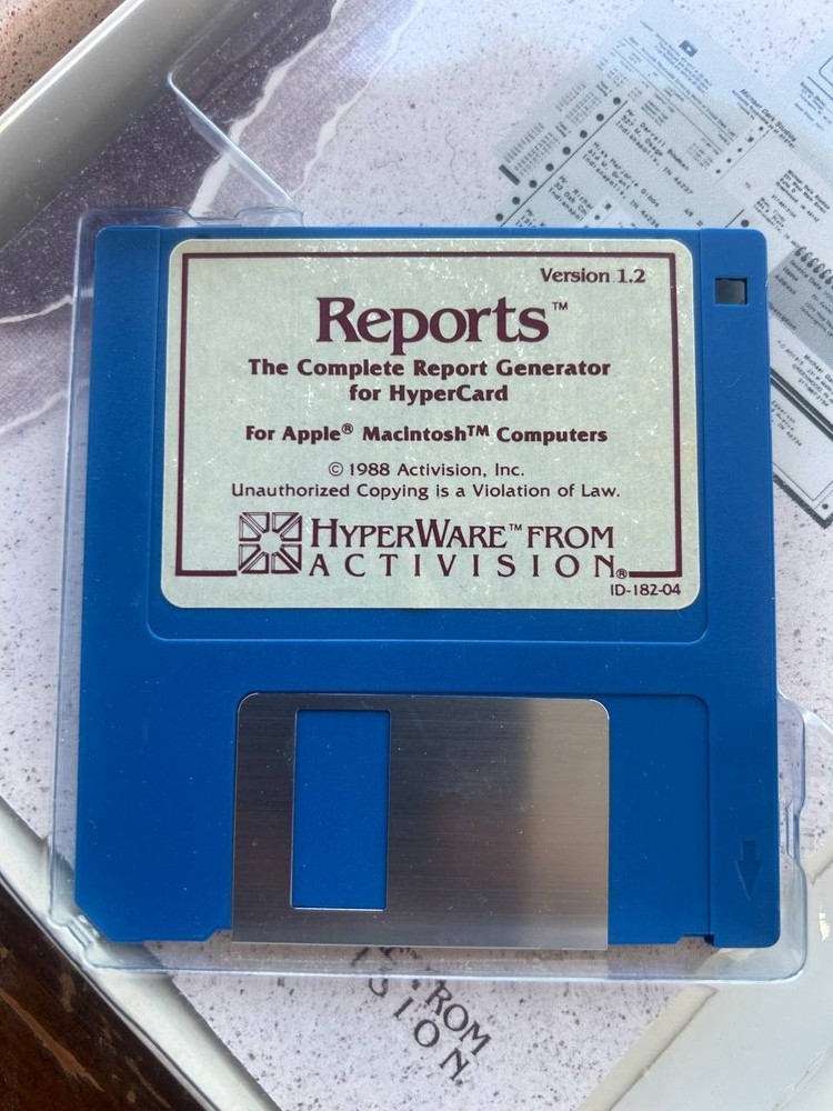 Reports 1.2 HyperCard Report Generator Macintosh Software Boxed