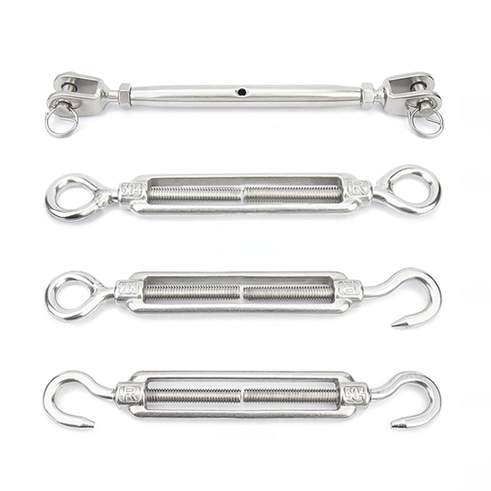 T316 Stainless Steel Jaw/Jaw Closed Body Turnbuckle, 3/16" 1/4" 1/3" 3/8" - 1"