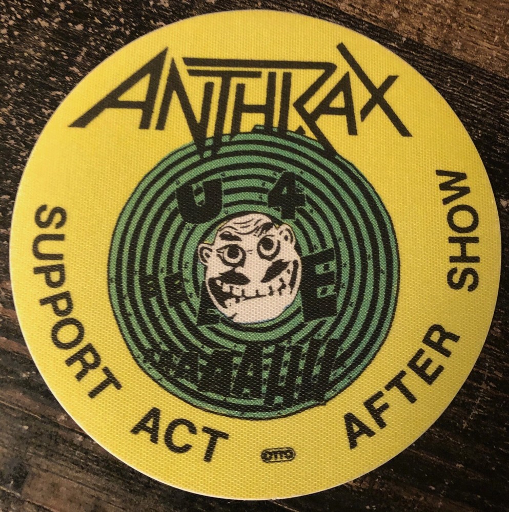 Anthrax - Support Act/After Show Clth Backstage Pass MInt