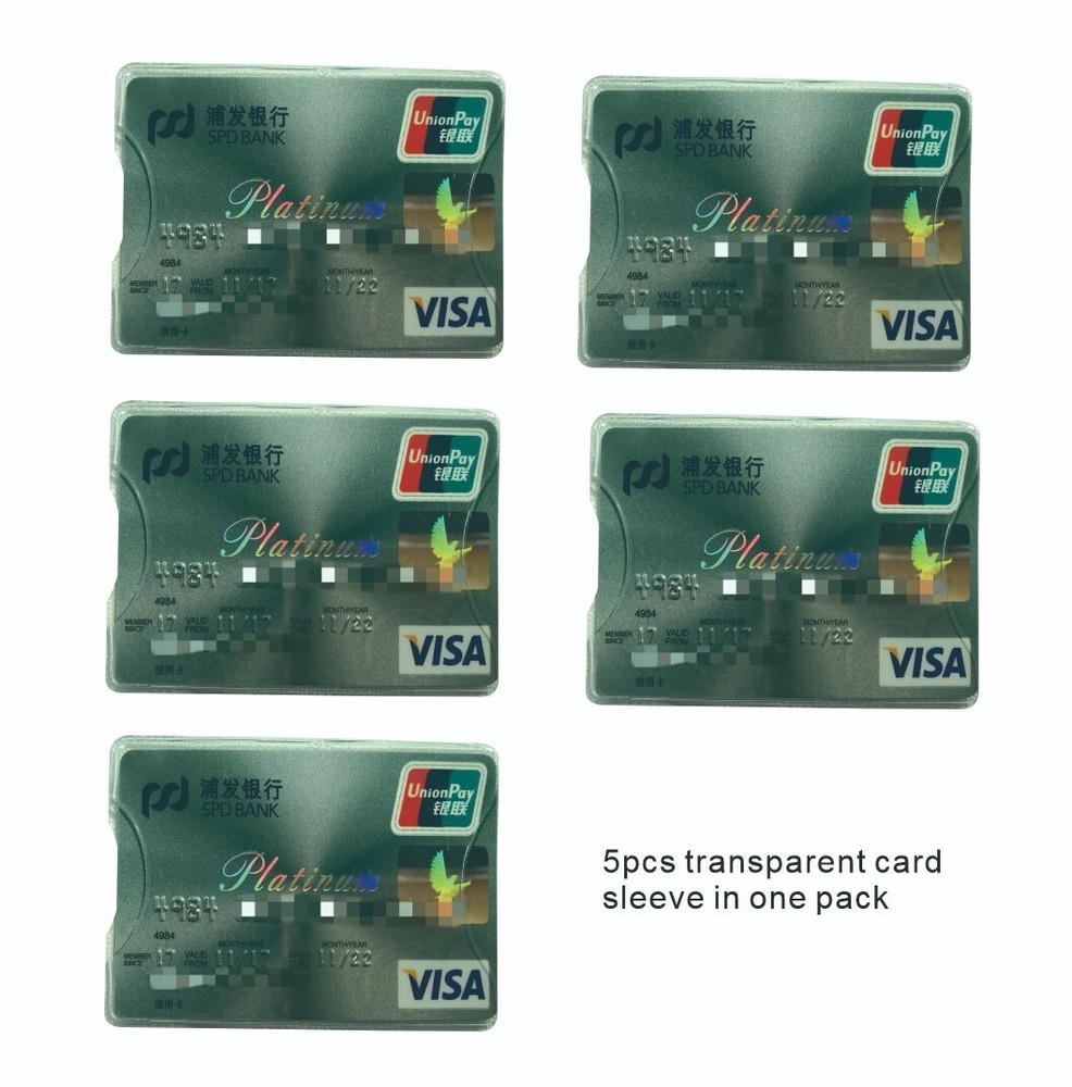 5Pack Hard Plastic Durable Card Holder Protector Sleeve for Credit Security Card