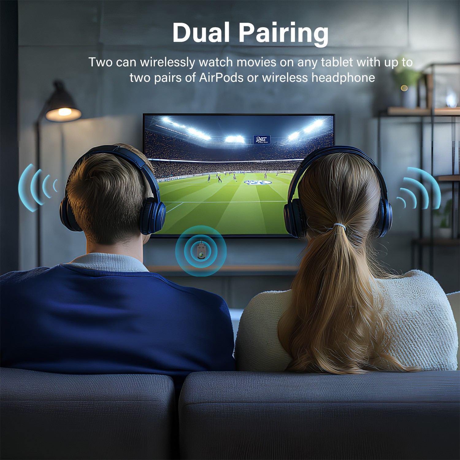 Bluetooth Transmitter Receiver Wireless Adapter 3.5MM Aux Jack, Dual Connection