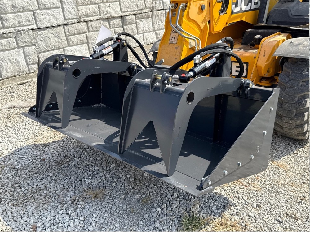 Landhonor Dual Cylinder Grapple Bucket 72'' Solid Bottom Quick Attach Attachment